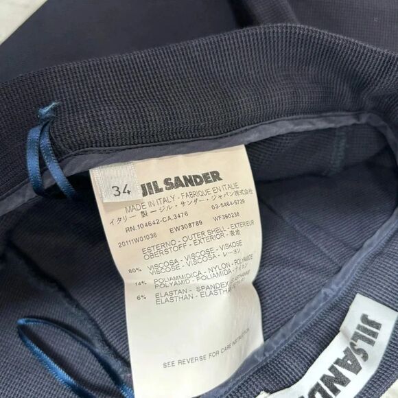 JIL SANDER Made in a Italy Viscose Blend Navy Blue skinny  trouser pants 34 / 4 - Picture 3 of 9